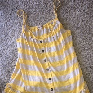 Ella Moss Striped Spaghetti Strap Ruffle Hem Tank